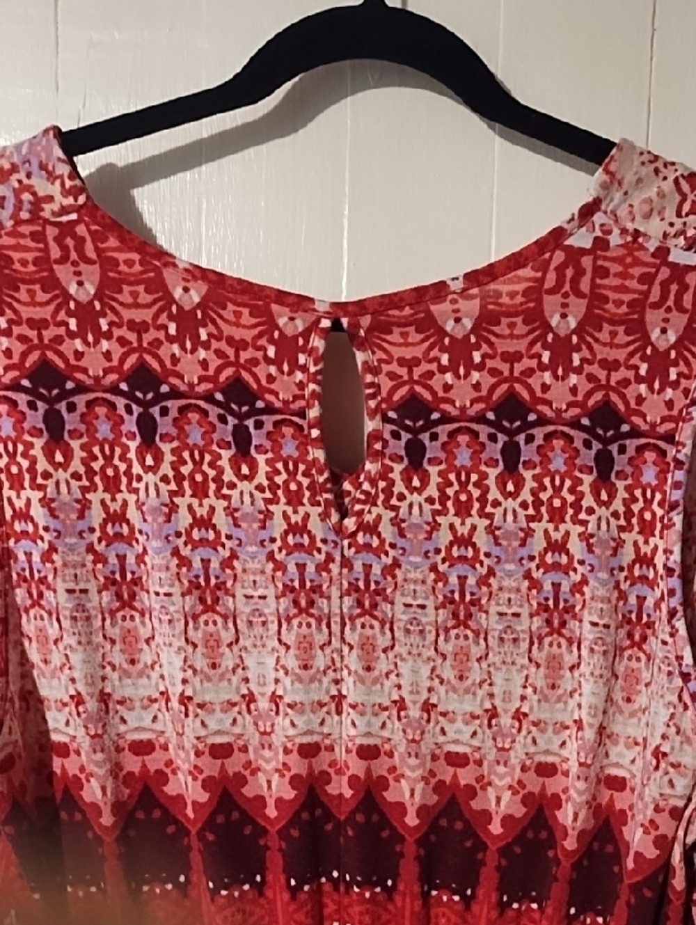 Faded Glory Red Patterned Sleeveless Maxi Dress VGC 2X. - Picture 5 of 8